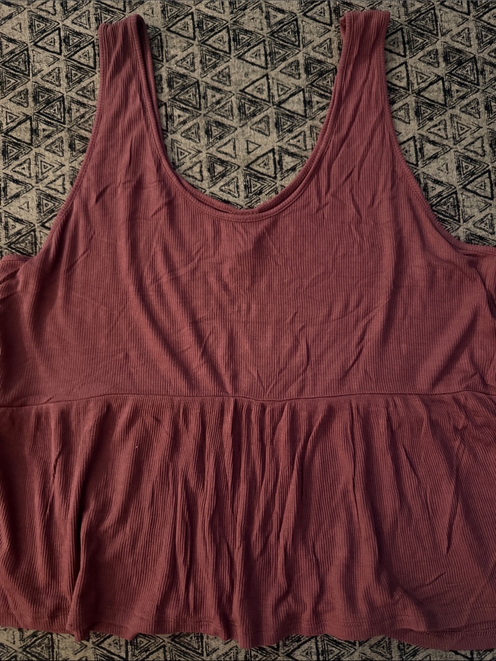 wild fable Ribbed Scoop Peplum Tank - Mauve